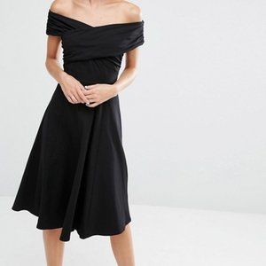 Midi Bardot Skater Dress